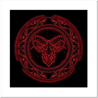 Viking Celtic Ram Aries Zodiac Posters and Art